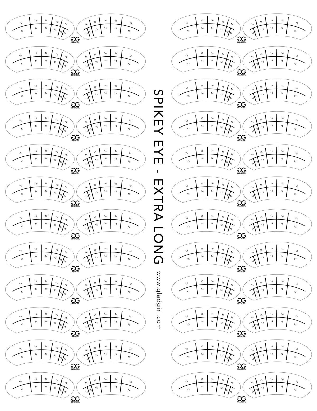 Products Spikey Eye Lash Map Sticker - Extra Long