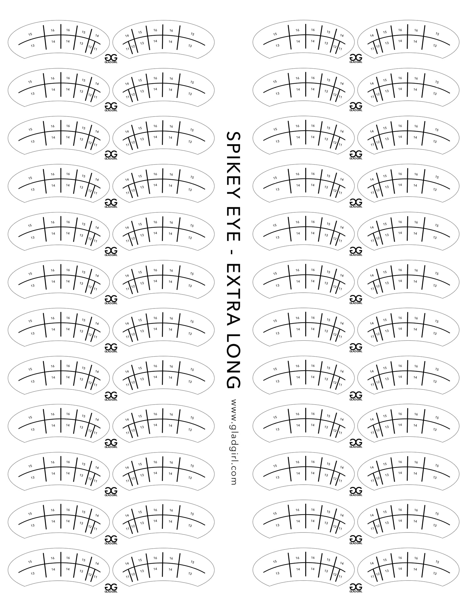 Products Spikey Eye Lash Map Sticker - Extra Long