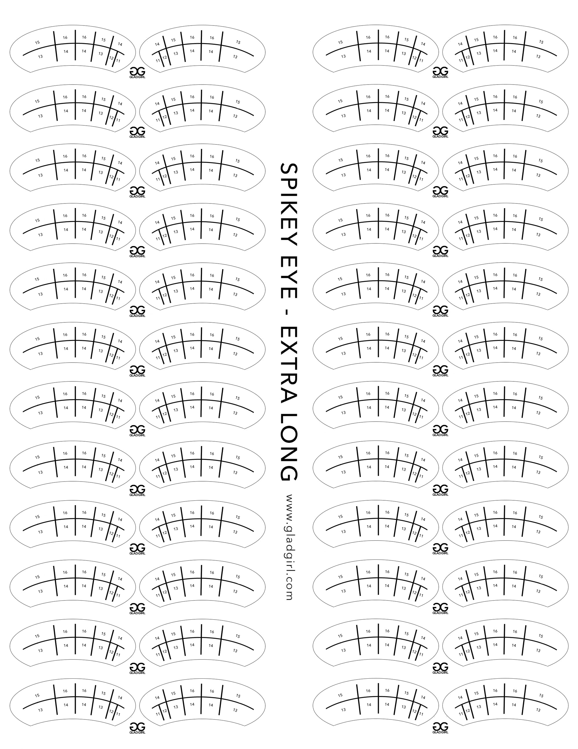 Products Spikey Eye Lash Map Sticker - Extra Long