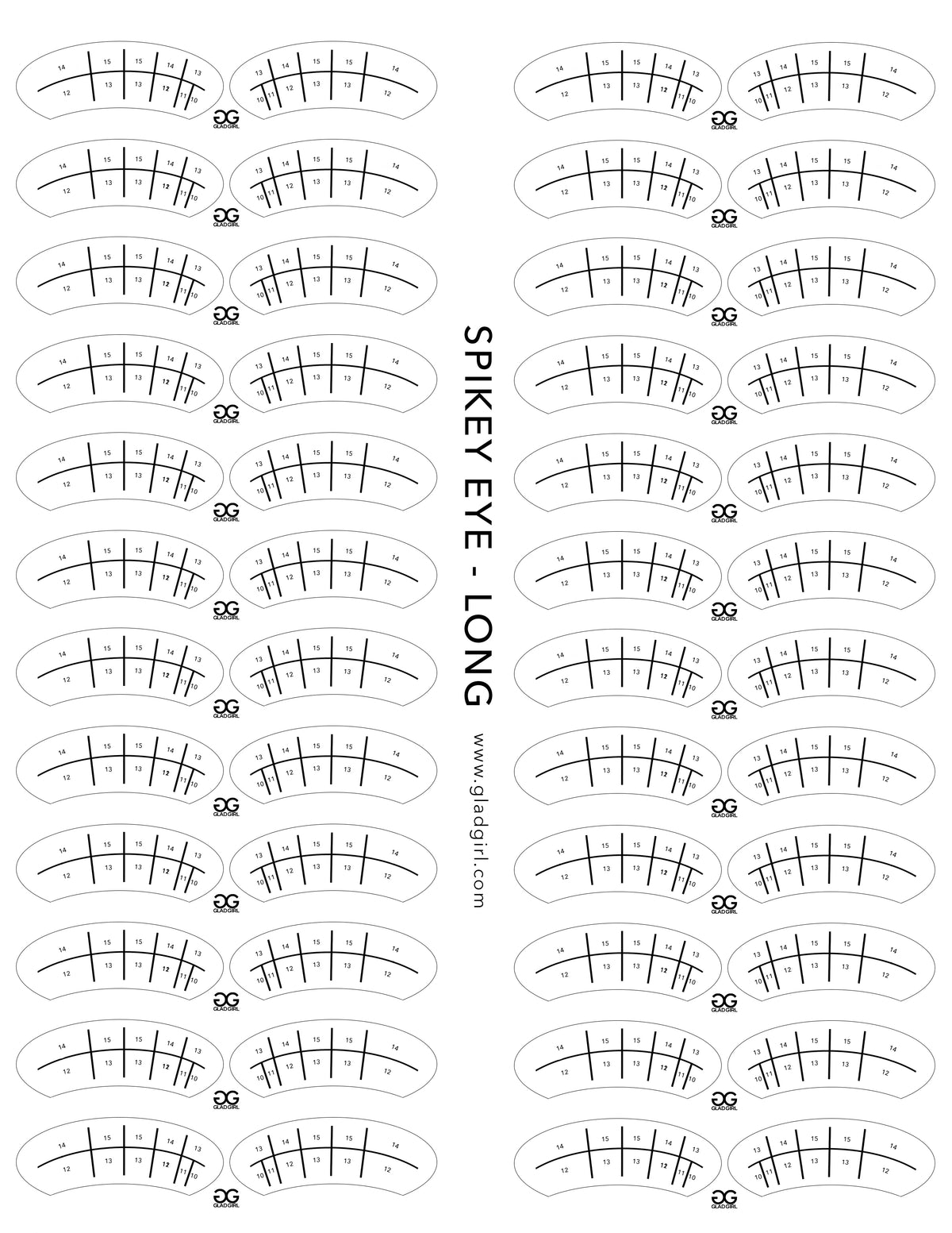 GladGirl Spikey Eye Lash Map Sticker - Long