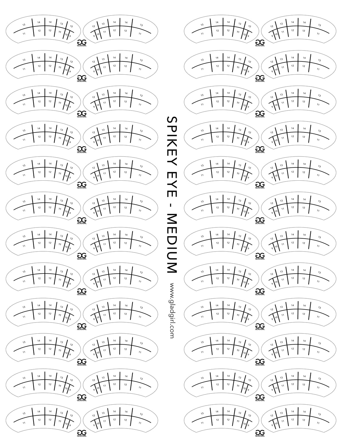 GladGirl Spikey Eye Lash Map Sticker - Medium