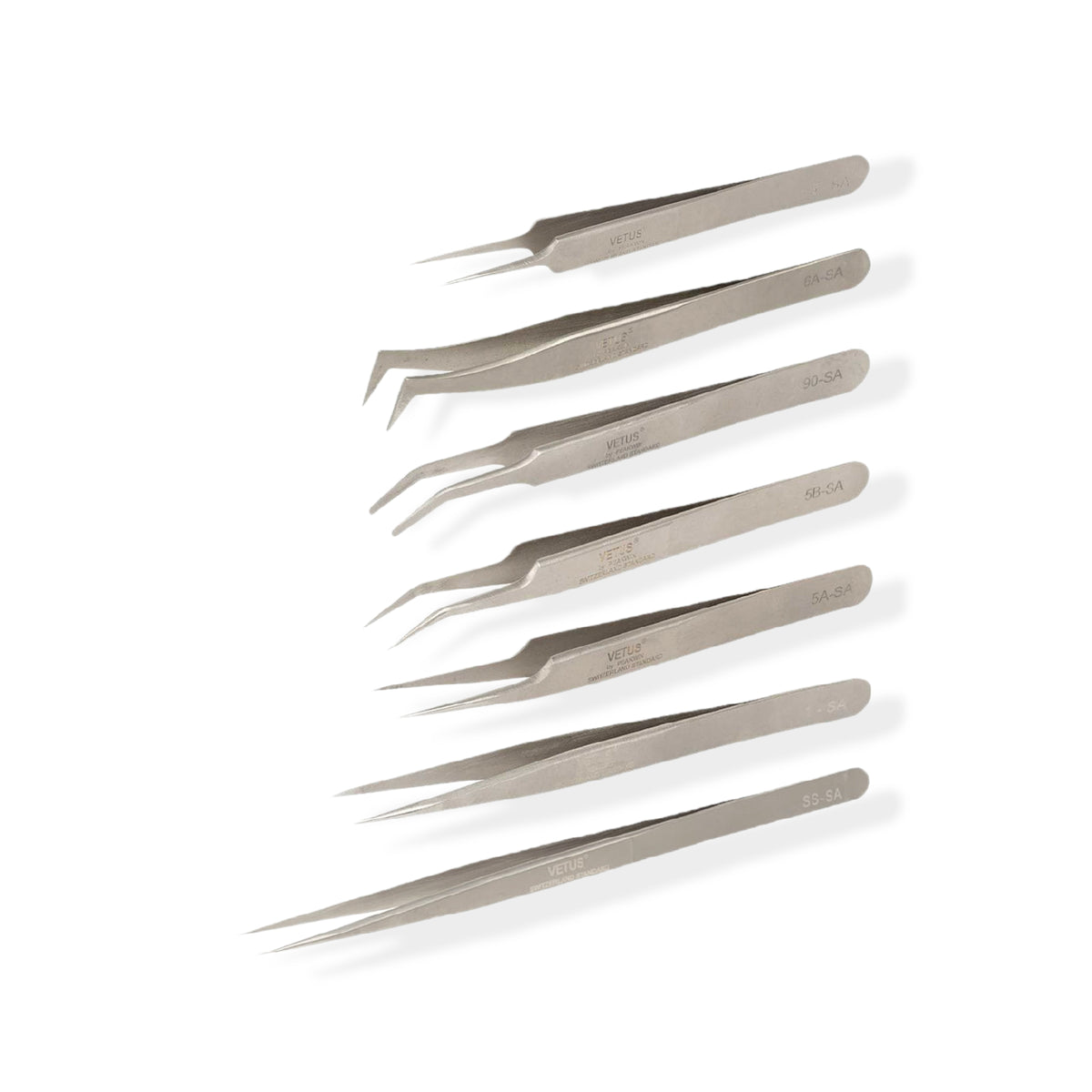 Vetus Eyelash Extension Tweezer Collection for Isolation