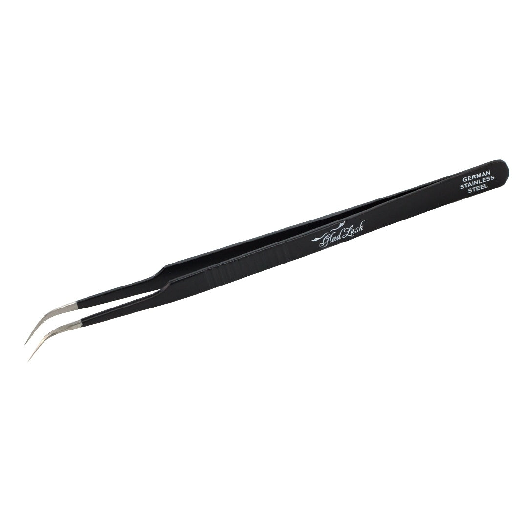 Glad Lash Non-Slip Ribbed Handle Tweezers Curved