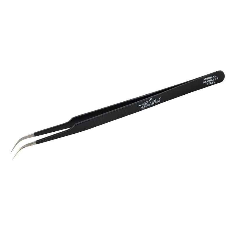 Glad Lash Non-Slip Ribbed Handle Tweezers Curved