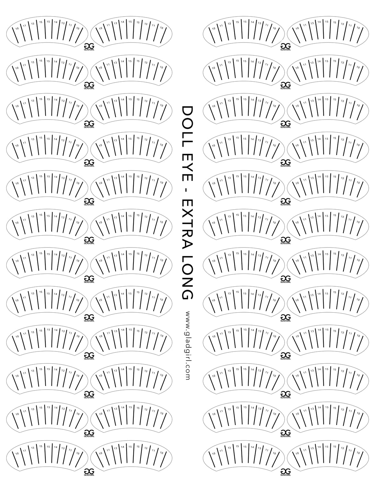GladGirl Doll Eye Lash Map Sticker - Extra Long