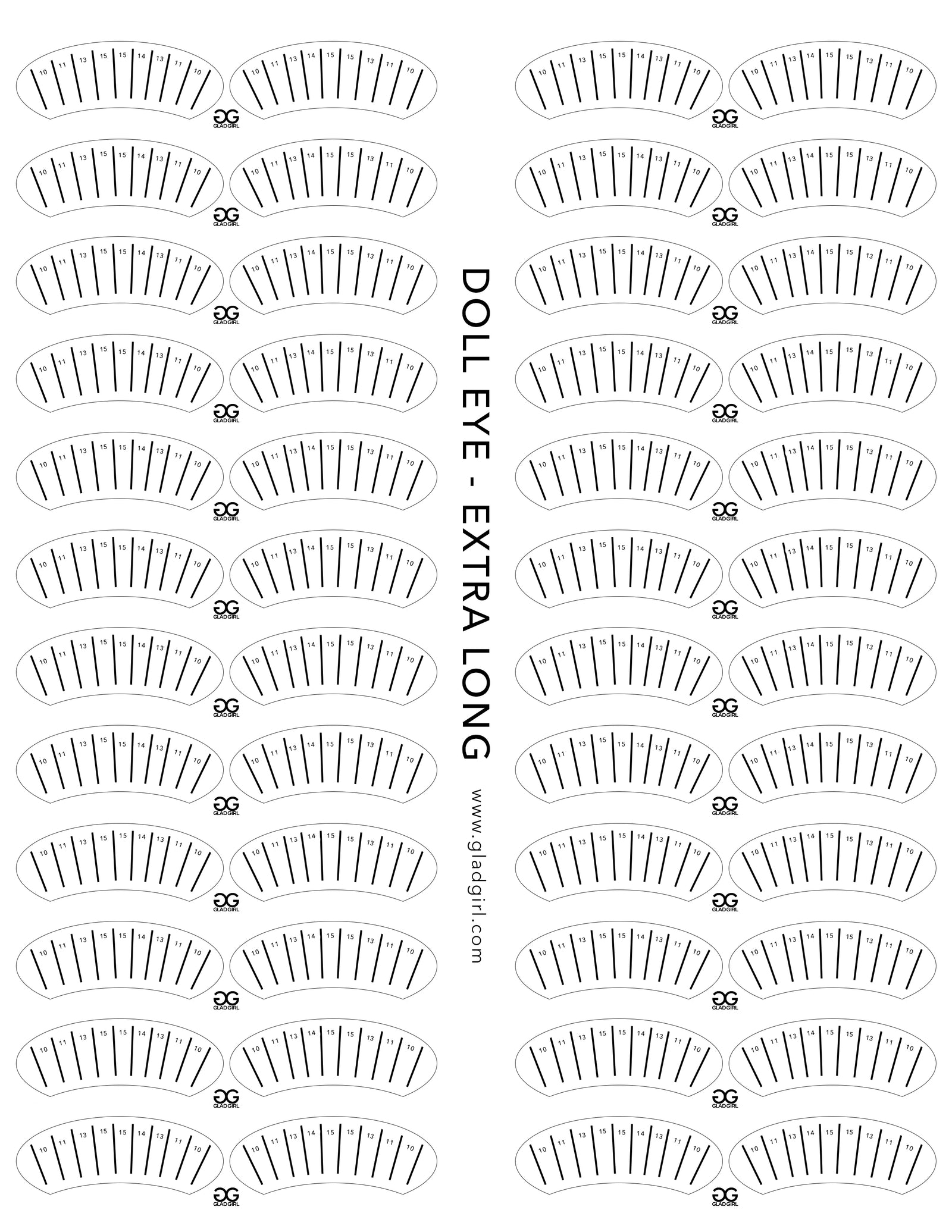 GladGirl Doll Eye Lash Map Sticker - Extra Long