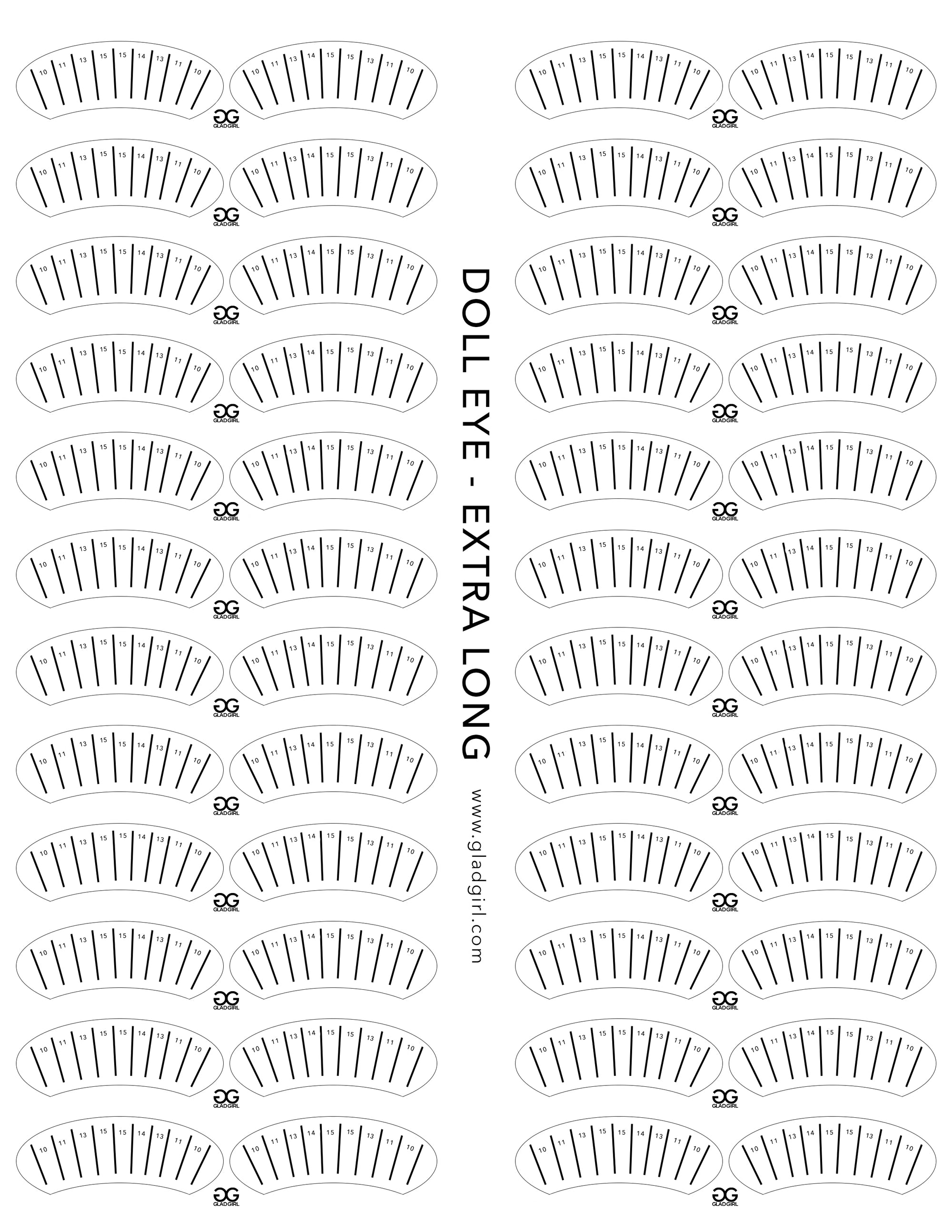 GladGirl Doll Eye Lash Map Sticker - Extra Long