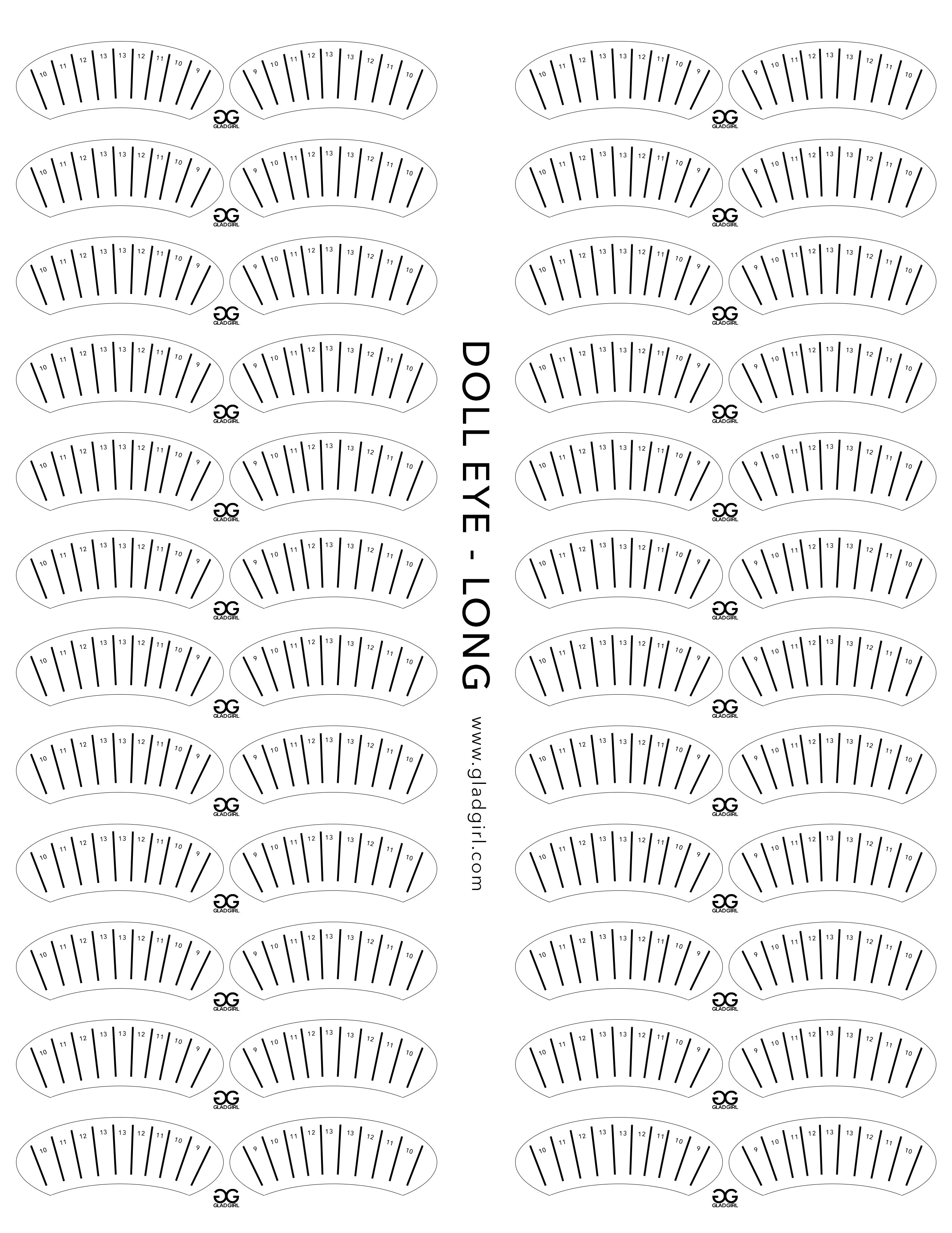 Doll Eye Lash Map, Lash Extensions