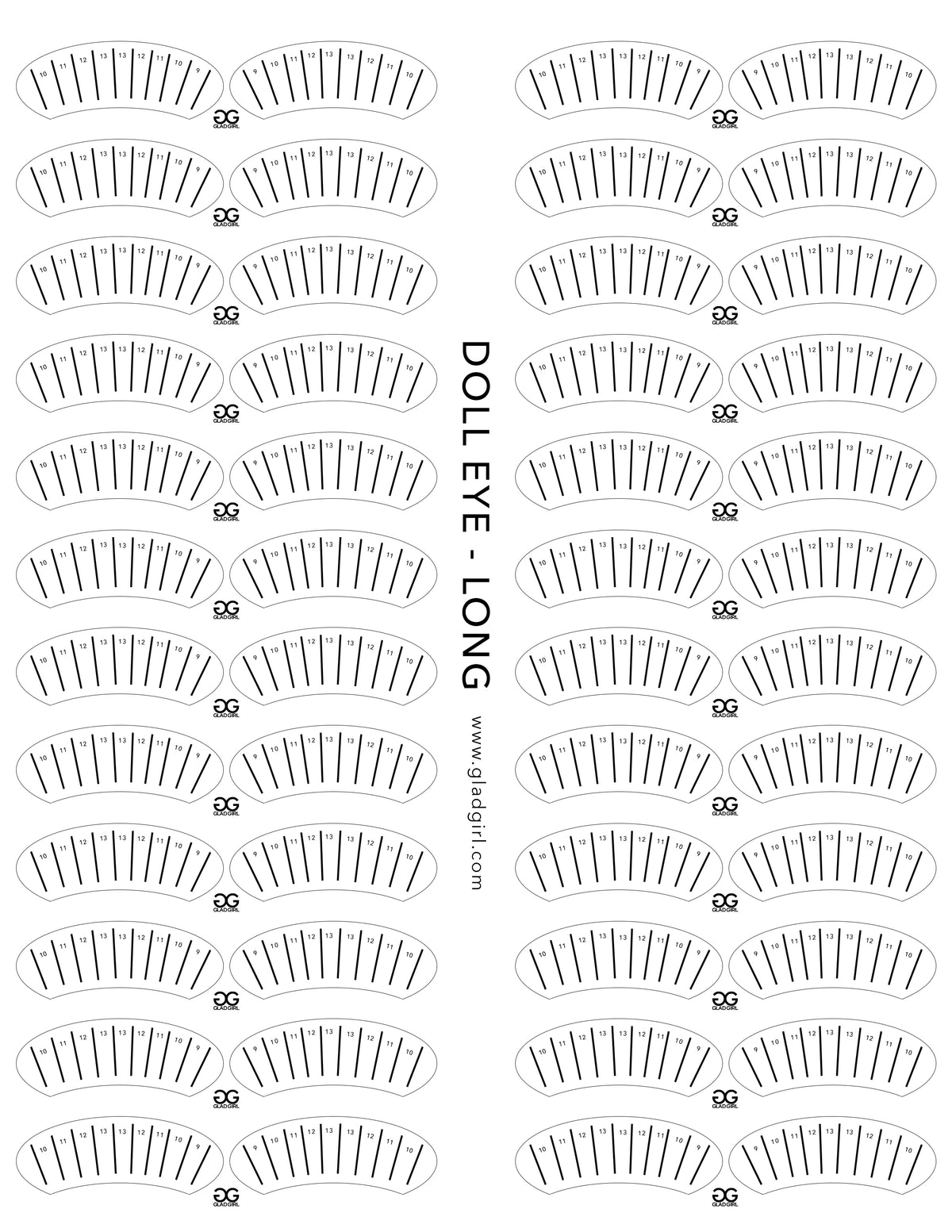 GladGirl Doll Eye Lash Map Sticker - Long