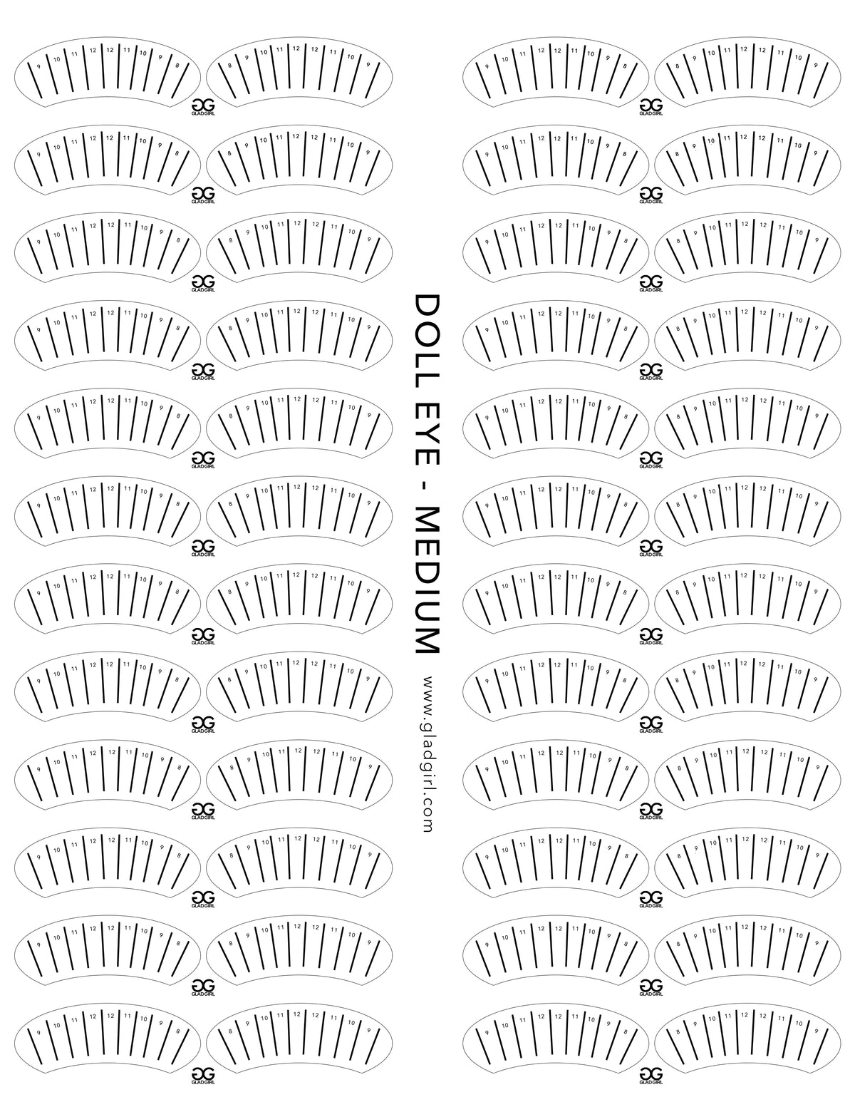 GladGirl Doll Eye Lash Map Sticker - Medium