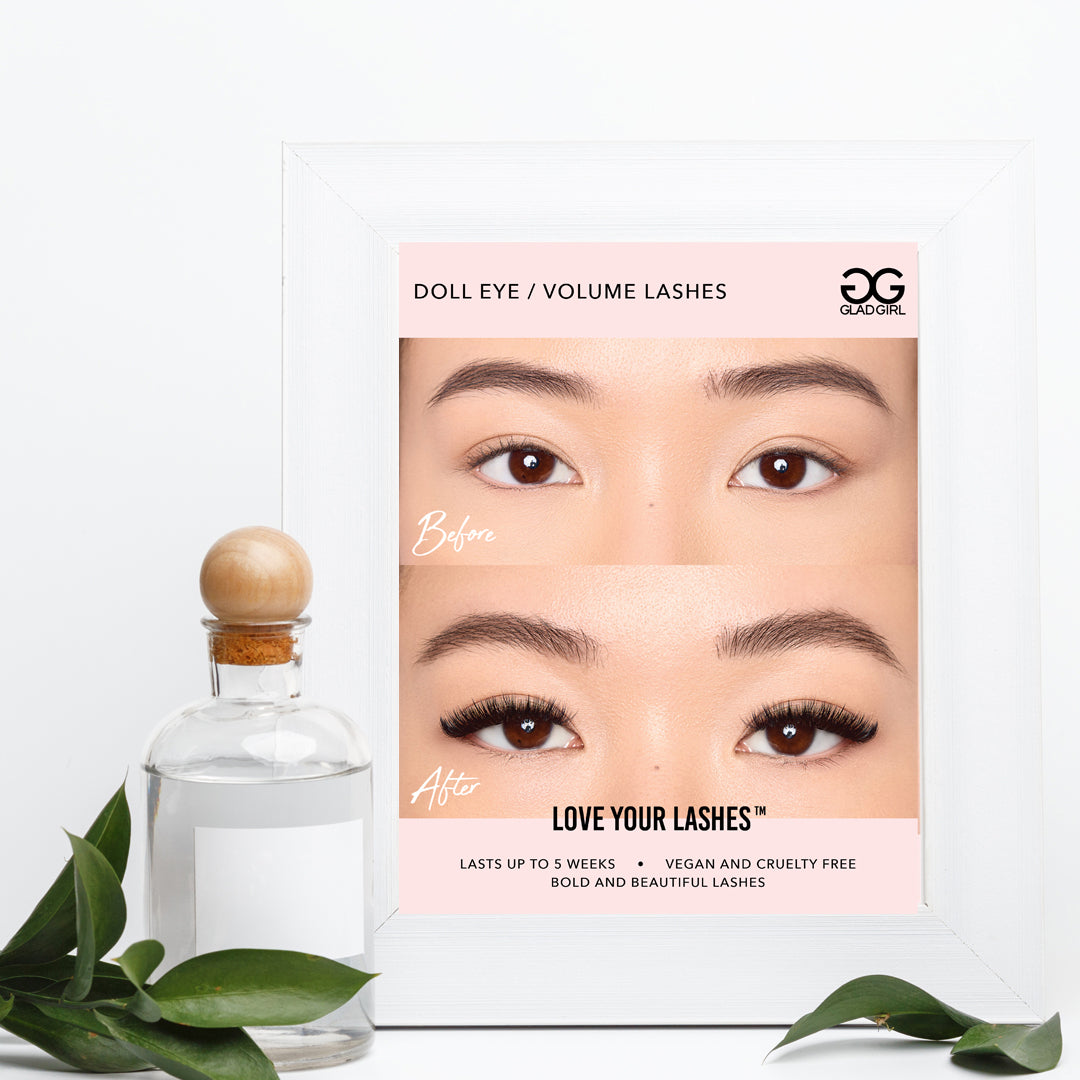 Doll Eye Volume Eyelash Extension Counter Card