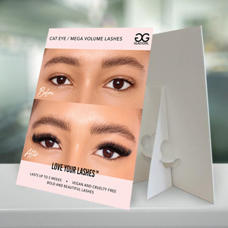 Cat Eye Mega Volume Eyelash Extension Counter Card