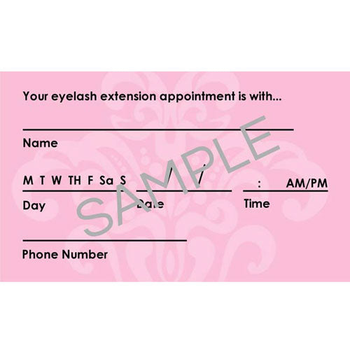 Lash Care Instructions & Appointment Card - 25 per Quantity