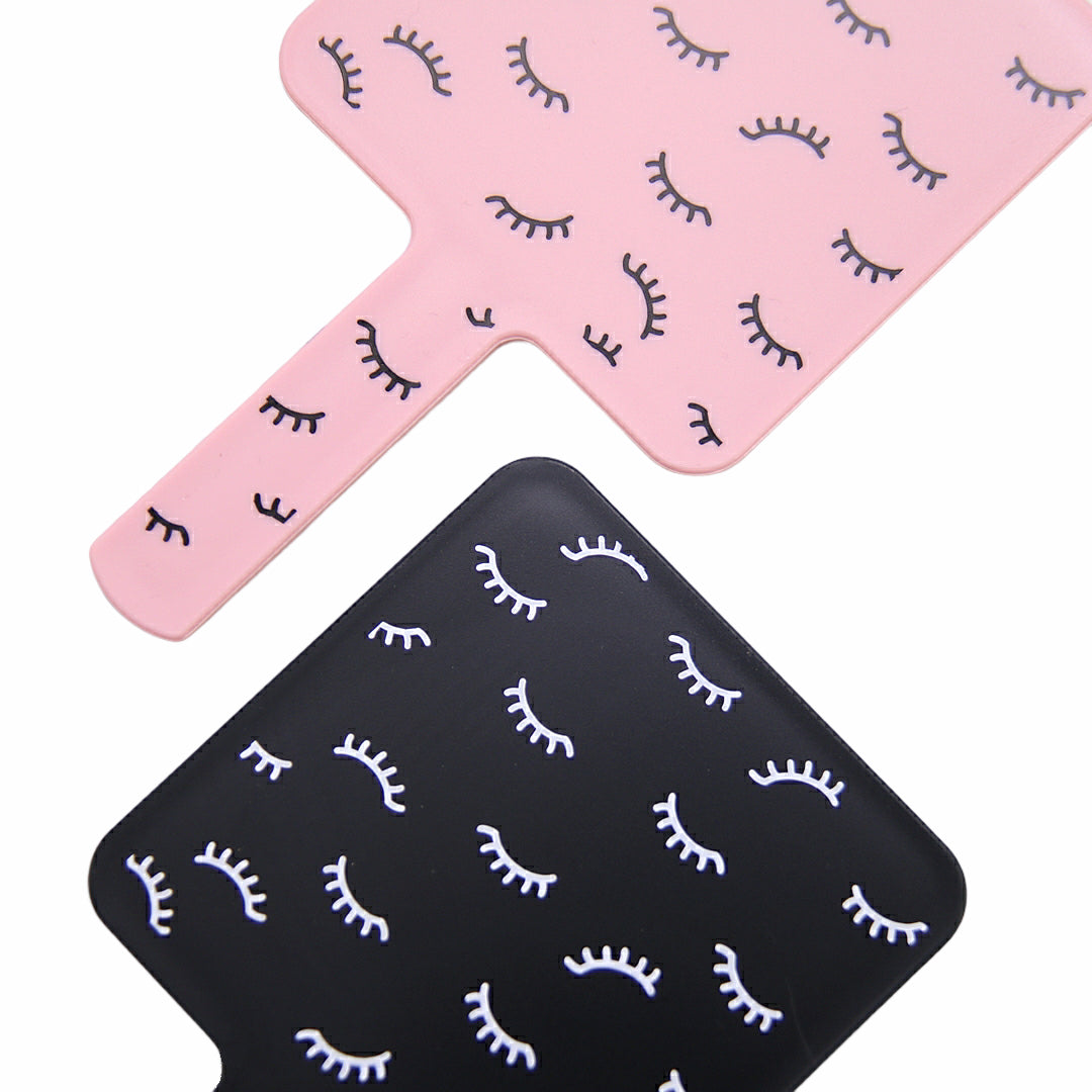 Mini Handheld Lash Mirror with eyelash pattern