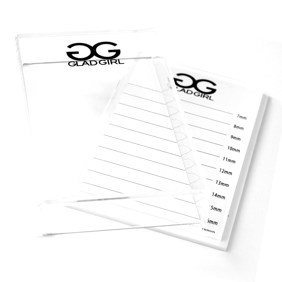 GladGirl Lash Box - eyelash extensions container with removable lid in clear acrylic.