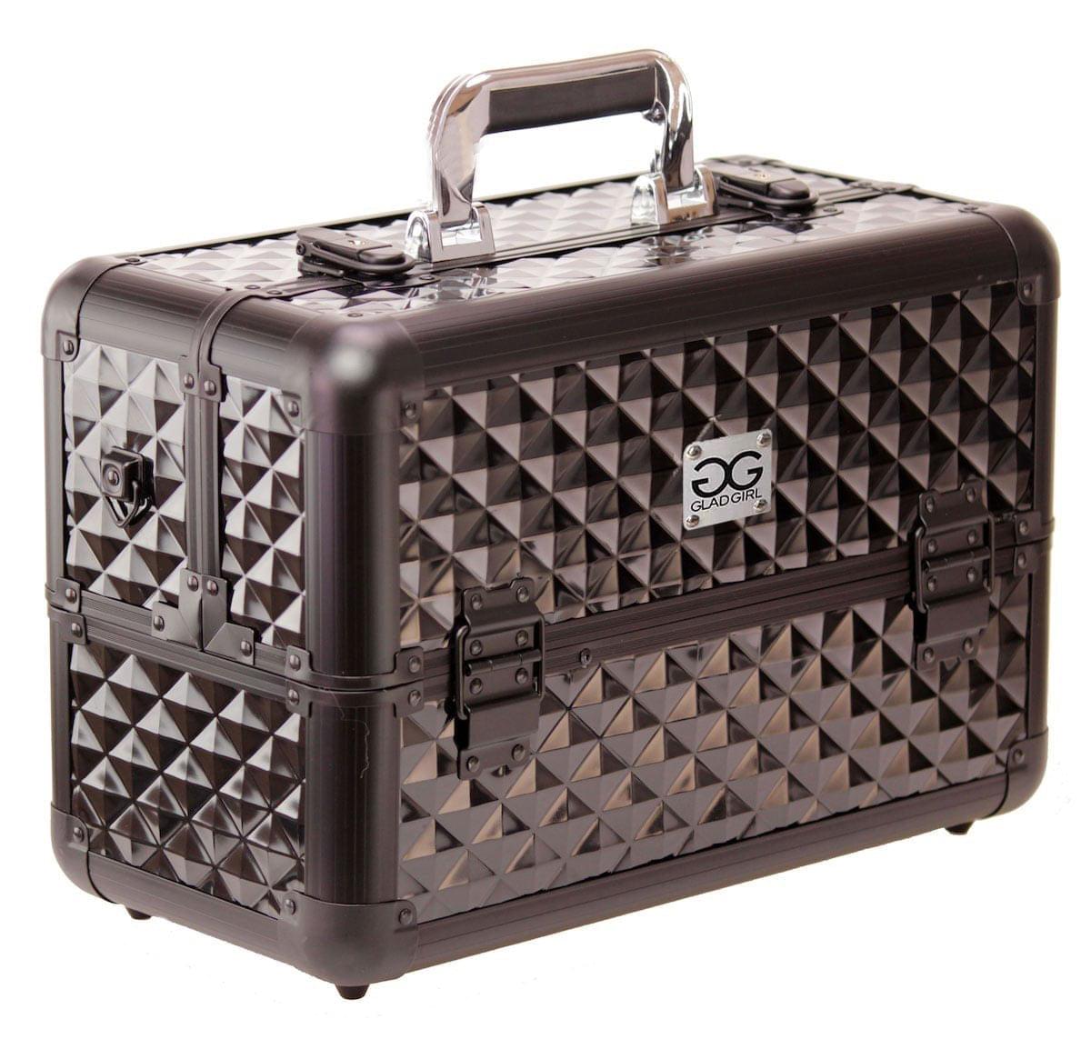 Aluminum Lash and Brow Case with Holder and Shoulder Strap